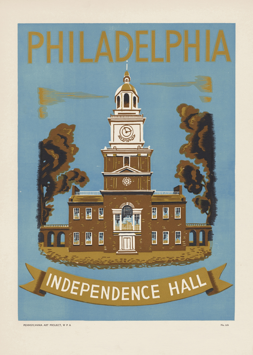 unknown WPA artist, Philadelphia – Independence Hall, c. 1936–1941