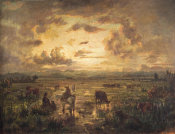 Théodore Rousseau - Landscape with Cattle, c. 1860
