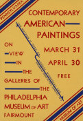 PMA exhibition poster - Contemporary American Paintings, 1934
