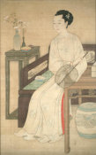 Mang Huli - Seated Lady Holding a Fan, 18th century