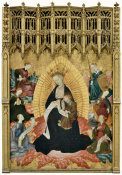 Bernat Martorell - Enthroned Virgin and Child with Personifications of the Virtues, c. 1432-1434