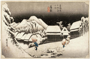 Utagawa Hiroshige I - Kambara: Evening Snow, c. 1833