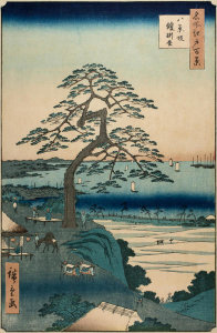 Utagawa Hiroshige I - The Armor-Hanging Pine on Eight Views Slope, 1856