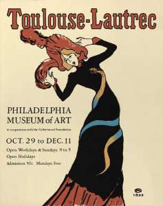 PMA exhibition poster - Toulouse-Lautrec, 1955