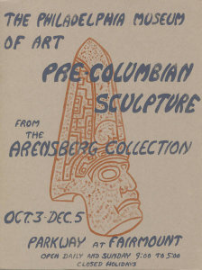 PMA exhibition poster - Before Columbus: Pre-Columbian Sculpture from the Arensberg Collection, 1953