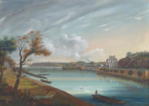 Nicolino Calyo - View of the Waterworks at Fairmount, 1835-1836