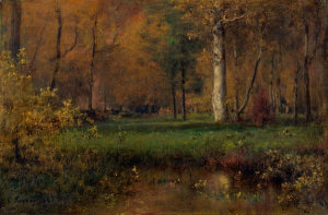 George Inness - Landscape with Yellow Bush, 1885