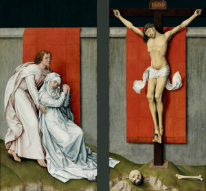 Rogier van der Weyden - The Crucifixion, with the Virgin and Saint John the Evangelist Mourning, c. 1460