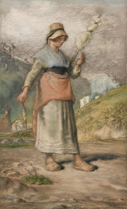 Jean-Francois Millet - The Goat Girl, c. 1868