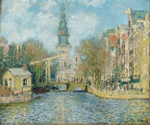 Claude Monet - The Zuiderkerk, Amsterdam (Looking up the Groenburgwal), c. 1874