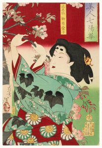 Tsukioka Yoshitoshi - Cherry, from the series Beauties and the Seven Flowers (Bijin shichiyōka), 1878