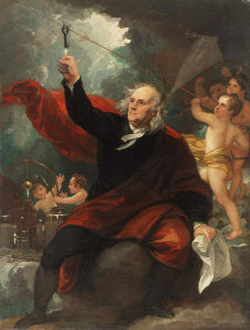 Benjamin West - Benjamin Franklin Drawing Electricity from the Sky, c. 1816