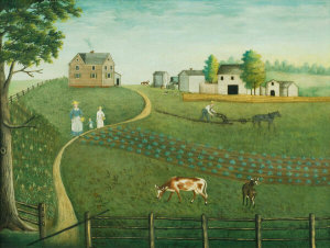 unknown American artist/maker - He That Tilleth His Land Shall Be Satisfied, c. 1850