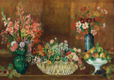Pierre-Auguste Renoir - Still Life with Flowers and Fruit, c. 1890