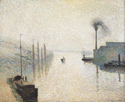 Camille Pissarro - L'Île Lacroix, Rouen (The Effect of Fog), 1888