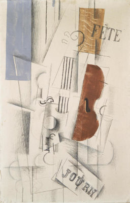 Georges Braque - Violin and Newspaper, 1912-1913