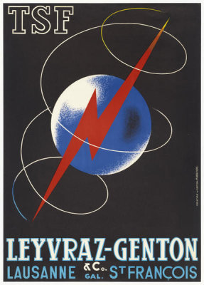 Designed and made by Publivox - Lausanne, TSF Leyvraz-Genton Poster, c. 1930