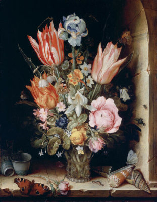 Christoffel van den Berghe - Still Life with Flowers in a Vase, 1617