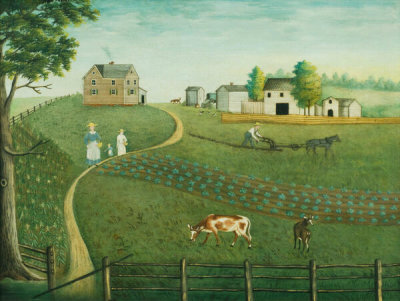 unknown American artist/maker - He That Tilleth His Land Shall Be Satisfied, c. 1850